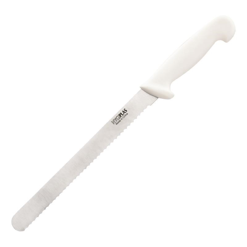 Couteau  à trancher denté  Hygiplas blanc  25cm